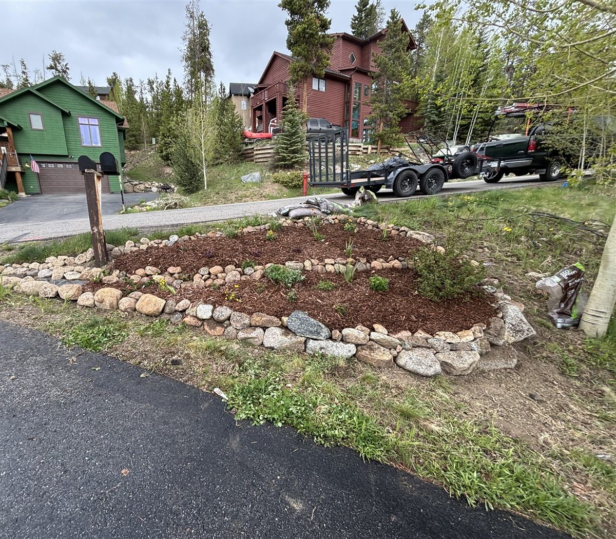 After landscaping work — Summit County, Colorado